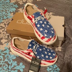 Hey Dude Women Stars and Stripes American Shoe 7